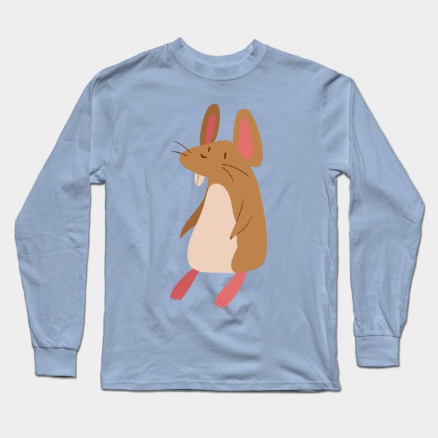 Little Brown Mouse Long Sleeve T-Shirt by saradaboru